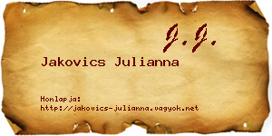 Jakovics Julianna névjegykártya