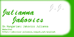 julianna jakovics business card